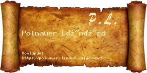 Polnauer Lénárd névjegykártya